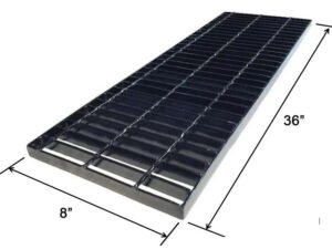 Steel Driveway Drain Grate, Stock Size - 1" x 8" x 36"