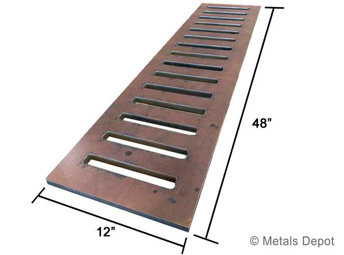 Grate Plate™ - Heavy Duty Steel Driveway Drain Grate, 1/2" thick x 12" x 48" - Image 2