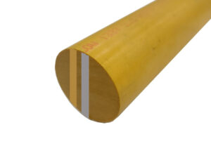 PPSU Radel MG Round Rod, Diameter: 2.000 (2 inch) x 36 inches long, Yellow